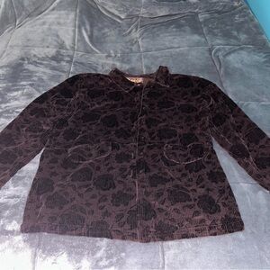 Classic Black Patterned Corduroy Blazer